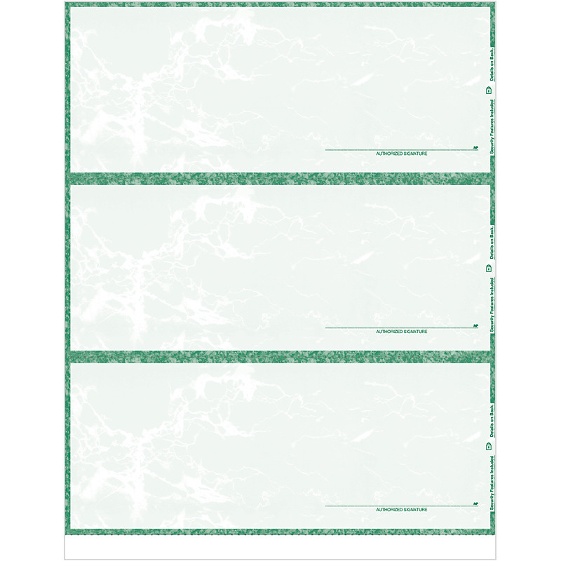 EGP Blank Laser Check Stock - 3 2/3" Bottom Checks With Vouchers, 2500 Sheets, High Security